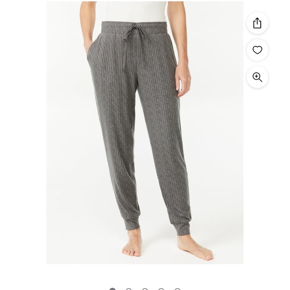 Joyspun Women's Hacci Knit Joggers: Charcoal grey heather